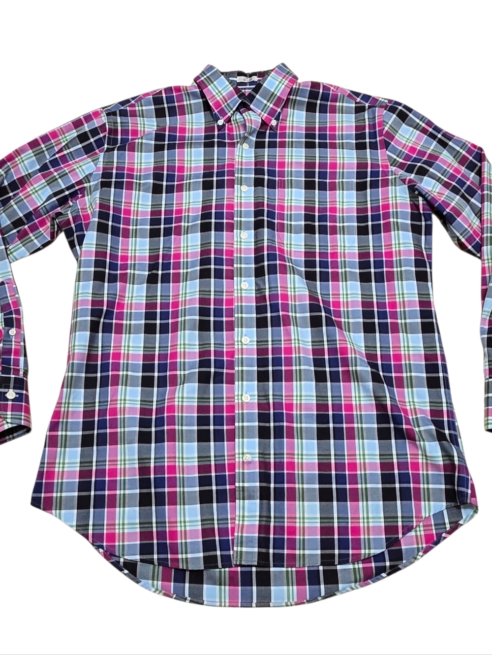 Peter Millar Nanoluxe Long-sleeved Button-up Multicolored Shirt, Men's Large